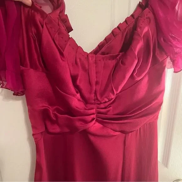 Alberta Ferretti *Raspberry* Puff Sleeve Midi Dress - Picture 8 of 12